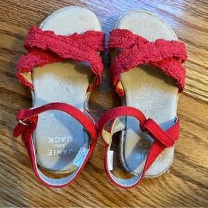 Janie and Jack red espadrille sandals size 8 toddler